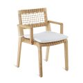 Outdoor-Sessel aus Teakholz und WaProLace Made in Italy mit Kissen - Oracle