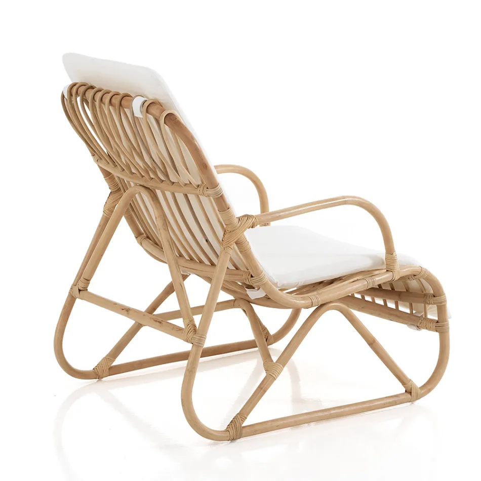 Sessel für Innen- und Außenbereiche aus Rattan und Baumwollkissen - Jouer Viadurini