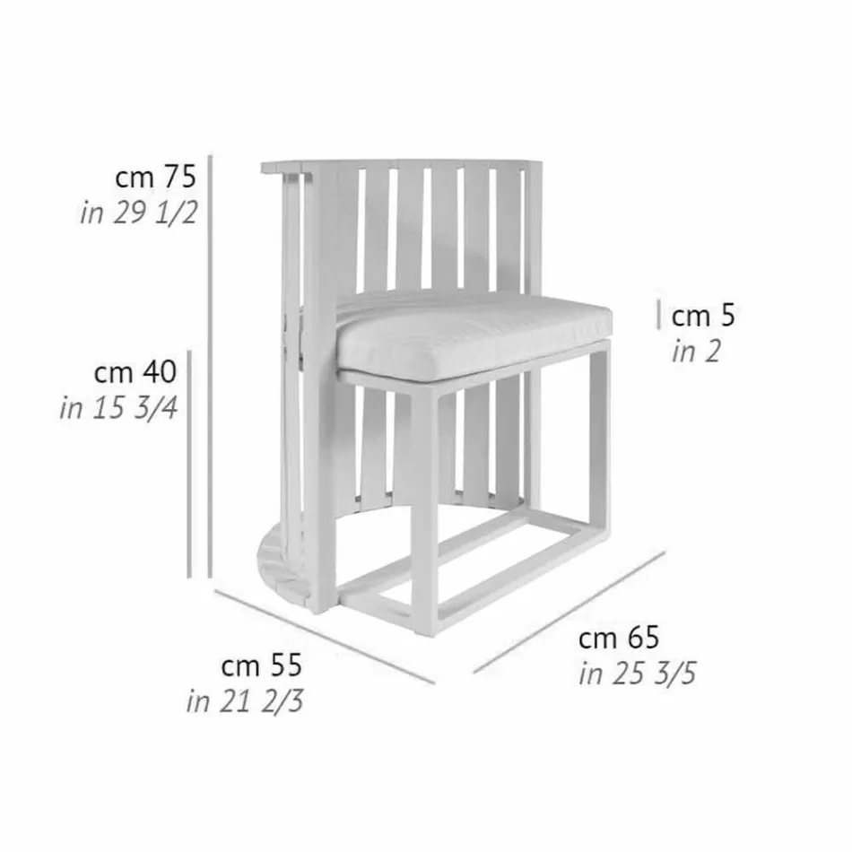 Outdoor Dining Armchair in Aluminium und Luxus Design Seile - Julie Viadurini