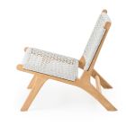 Outdoor-Relax-Sessel aus Teakholz und Seilgeflecht - Arjuna Viadurini