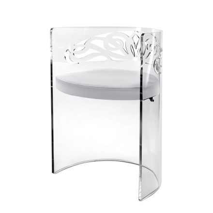 Transparenter Plexiglas-Sessel mit gepolstertem Sitz, hergestellt in Italien – Caelia Viadurini