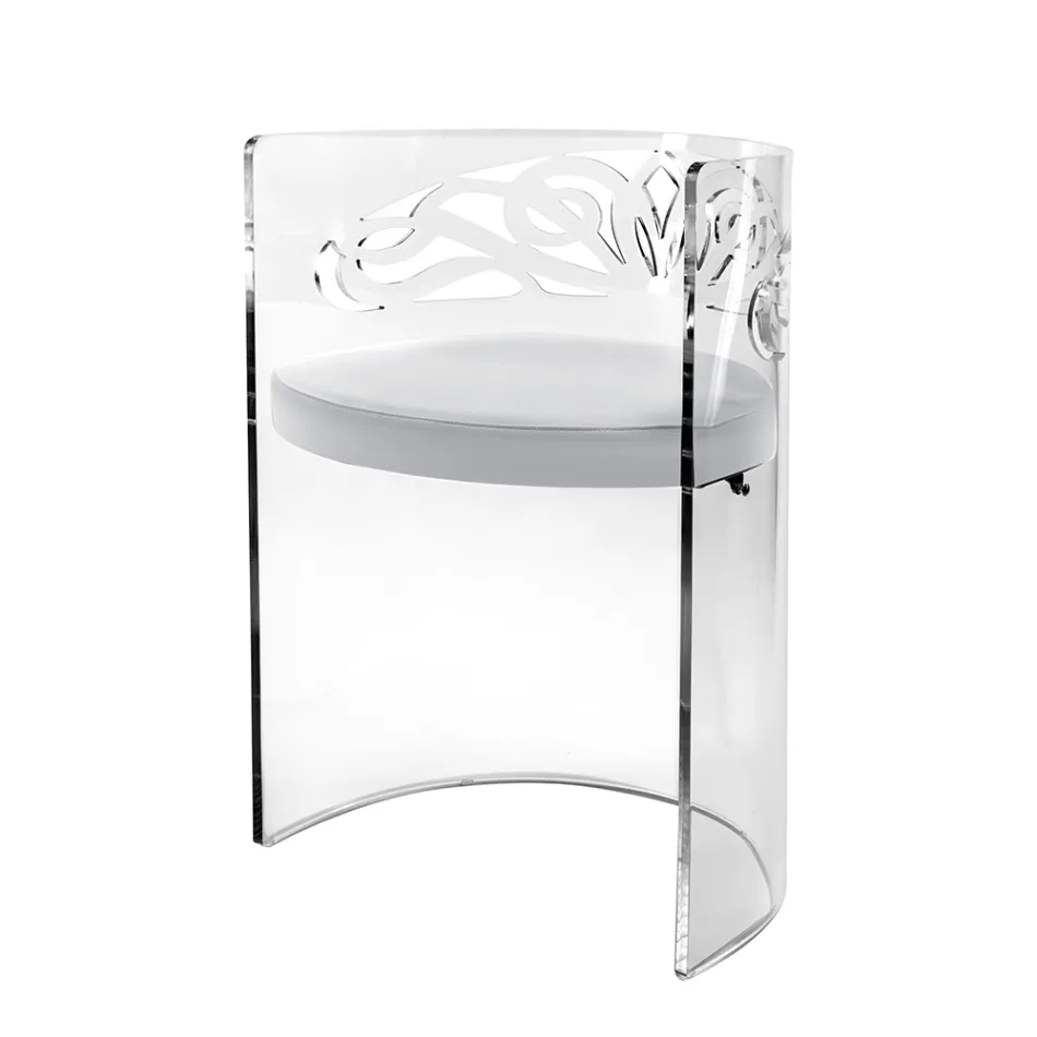 Transparenter Plexiglas-Sessel mit gepolstertem Sitz, hergestellt in Italien – Caelia Viadurini