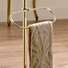 Bodenhandtuchhalter mit Vintage-Seifenschale aus Messing und Keramik – Rouen Viadurini