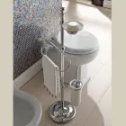 Bodenhandtuchhalter mit Vintage-Seifenschale aus Messing und Keramik – Rouen Viadurini