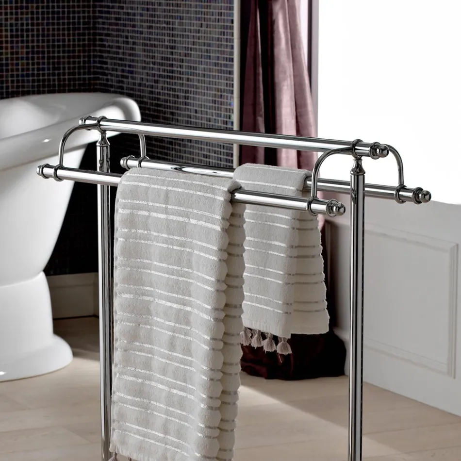 Bodenhandtuchhalter aus Messing im Vintage-Stil, hergestellt in Italien – Umaima Viadurini