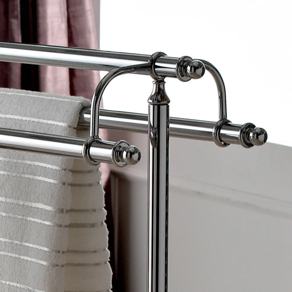 Bodenhandtuchhalter aus Messing im Vintage-Stil, hergestellt in Italien – Umaima Viadurini