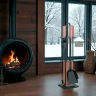 Werkzeughalter mit 4 Zubehörteilen, Griffen und Holzstruktur, hergestellt in Italien – Koi Viadurini