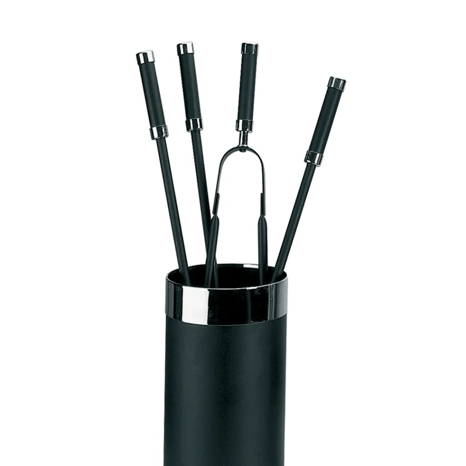 Werkzeughalter mit 4 Kaminzubehörteilen im Lieferumfang enthalten, hergestellt in Italien – Schlange Viadurini