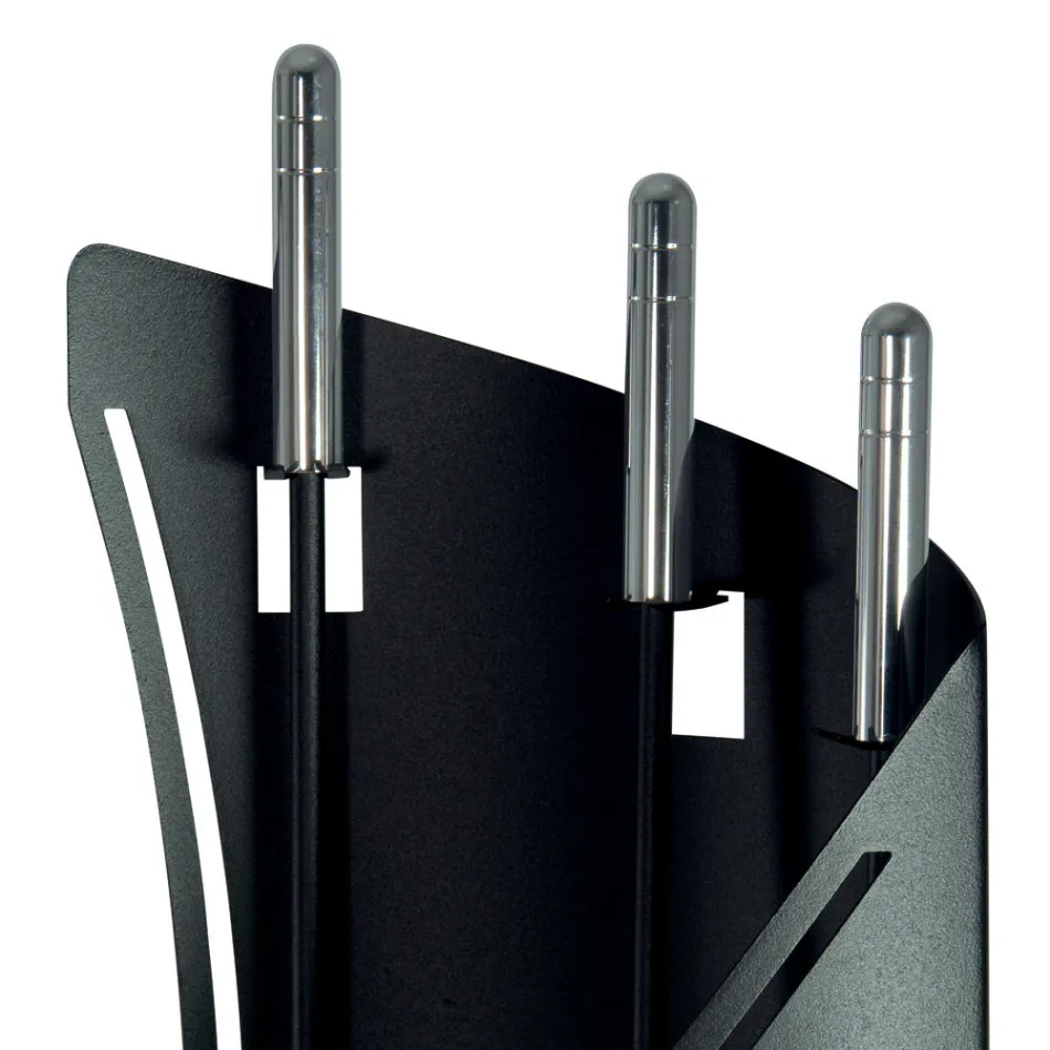 Fester Werkzeughalter mit 3 in Italien hergestellten Kaminbestecken – Turban Viadurini