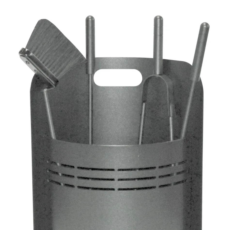 Fester Werkzeughalter mit 4 Werkzeugen für den Kamin, hergestellt in Italien – Bonsai Viadurini