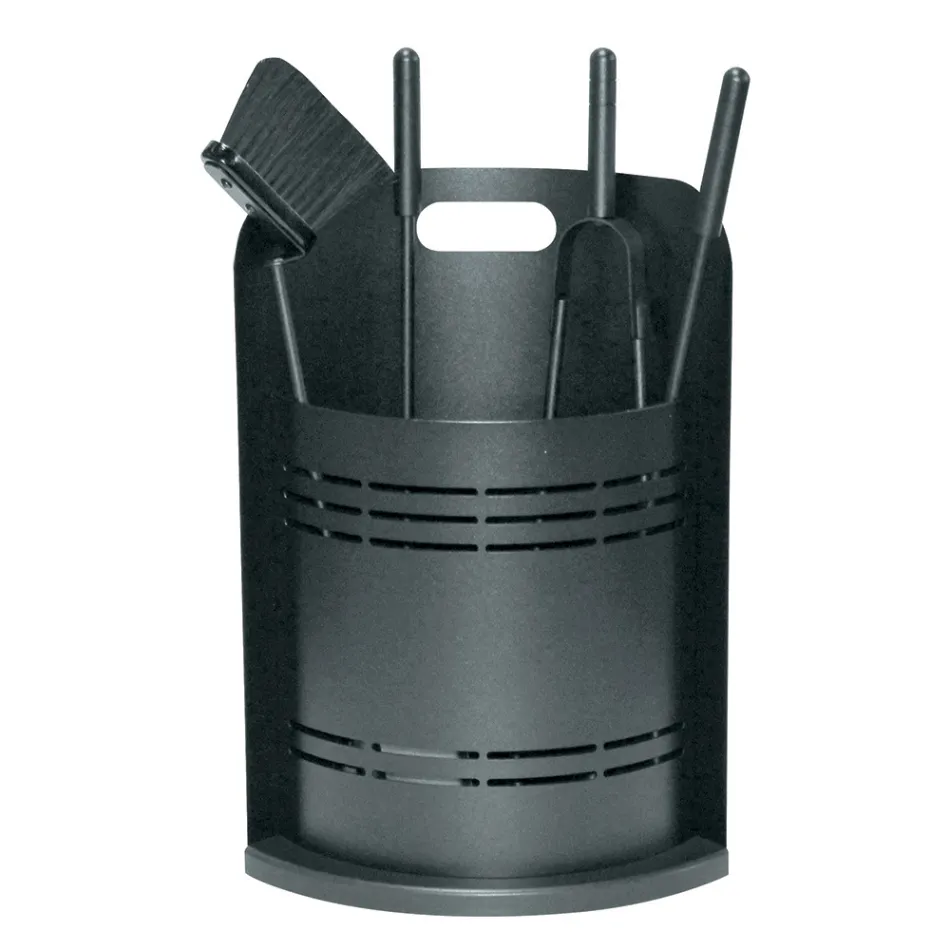 Fester Werkzeughalter mit 4 Werkzeugen für den Kamin, hergestellt in Italien – Bonsai Viadurini