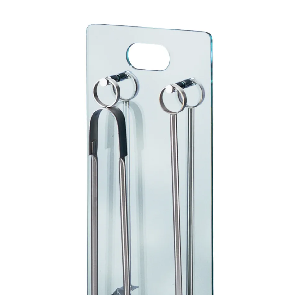 Werkzeughalter aus gehärtetem Kristall mit 4 Zubehörteilen, hergestellt in Italien – Zebra Viadurini