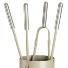 Werkzeughalter aus Metall mit 4 Zubehörteilen und Flamme, hergestellt in Italien – Fakir Viadurini