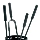 Kaminbesteckhalter mit 4 Werkzeugen im Lieferumfang enthalten, hergestellt in Italien – Merlo Viadurini