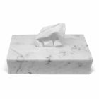 Moderner Taschentuchhalter aus weißem Carrara-Marmor Made in Italy - Rafa Viadurini