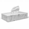 Moderner Taschentuchhalter aus weißem Carrara-Marmor Made in Italy - Rafa