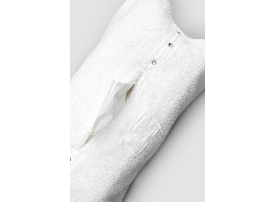 Italienischer Luxus-Taschentuchhalter aus Baumwolle und Kristallschwamm, 2 Stück – Clinix Viadurini