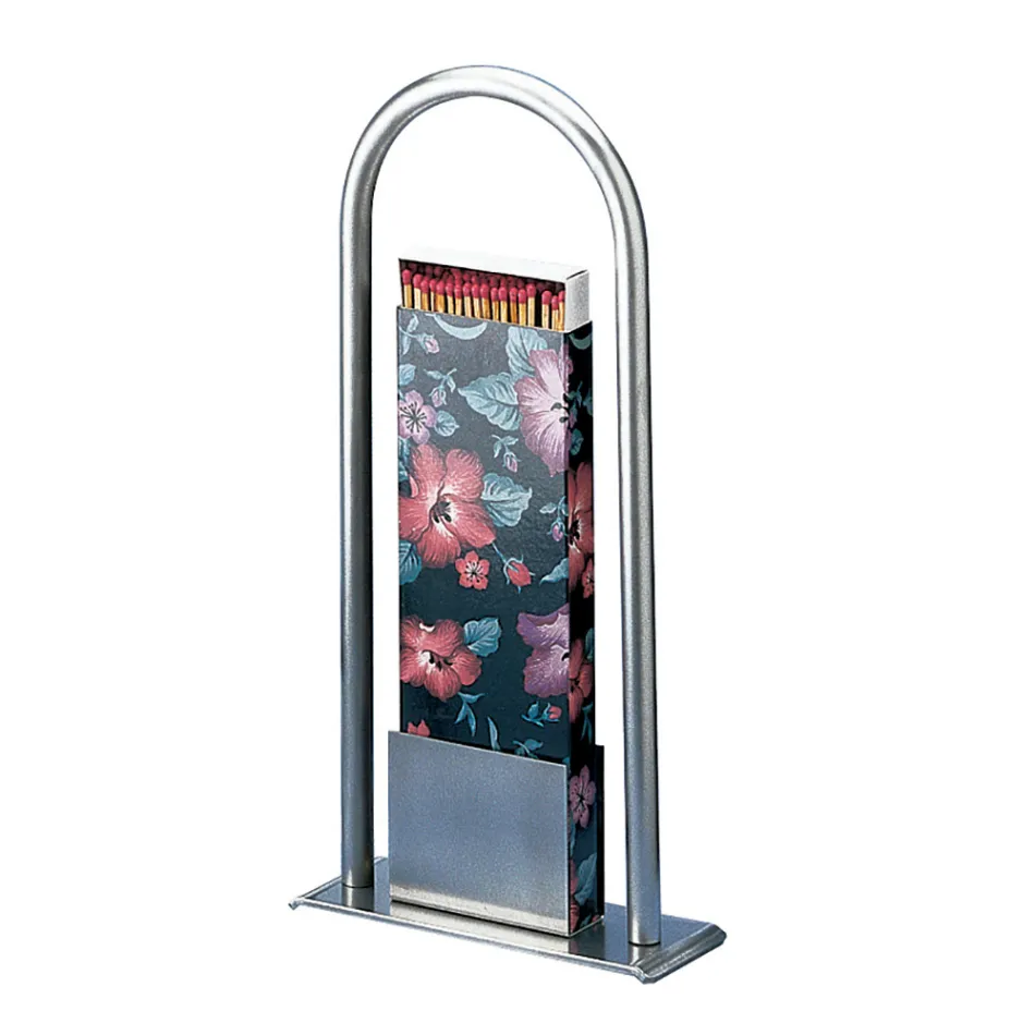 Streichholzhalter aus Metall oder Stahl und farbiger Dekoration, hergestellt in Italien – Henna Viadurini