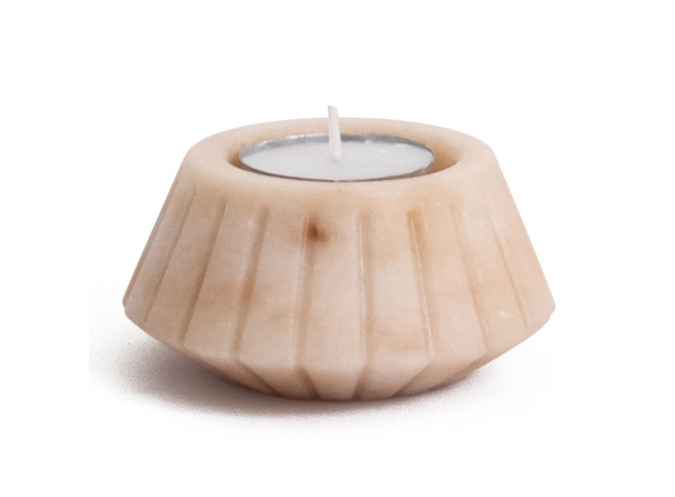 Kerzenhalter aus satiniertem Marmor Verschiedene Design-Finishes 2 Stück - Cirotto Viadurini