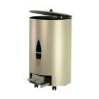 Pellethalter mit Deckel, Besen und Schaufel. Hergestellt in Italien – Cacatua Viadurini