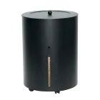 Pellethalter mit Rädern und Deckel aus Metall, hergestellt in Italien – Storch Viadurini