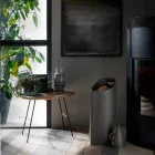 Pellethalter mit Innensessir in schwarzem Leder von Sapir Design Viadurini