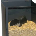 Pellethalter aus schwarz lackiertem Stahl mit Plexiglas, hergestellt in Italien – Pellicano Viadurini