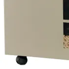 Pellethalter aus Metall mit Rädern und Deckel, hergestellt in Italien – Gazza Viadurini