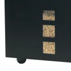 Quadratischer Pellethalter aus schwarz lackiertem Stahl und Rädern, hergestellt in Italien – Papagei Viadurini