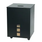 Quadratischer Pellethalter aus schwarz lackiertem Stahl und Rädern, hergestellt in Italien – Papagei Viadurini