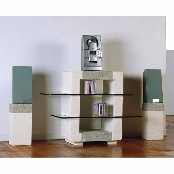 Tv-hifi-möbel aus stein und kristall in modernem design xeni