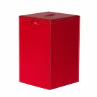 Wäschekorb aus Leder mit quadratischer Basis David, made in Italy Viadurini