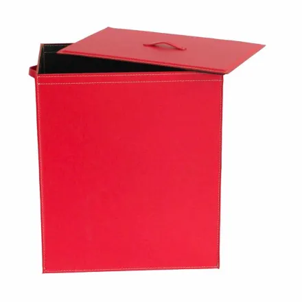 Wäschekorb aus Leder mit einem rechteckigen Design-Basis Peter Viadurini