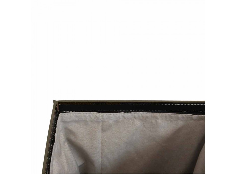 Wäschekorb aus Leder mit einem rechteckigen Design-Basis Peter Viadurini