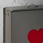 Moderner Lederwäschekorb Made in Italy Adele, Herzeinsatz Viadurini