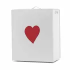 Moderner Lederwäschekorb Made in Italy Adele, Herzeinsatz Viadurini