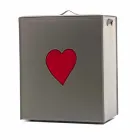 Moderner Lederwäschekorb Made in Italy Adele, Herzeinsatz Viadurini