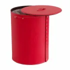 Ovaler Wäschekorb aus regeneriertem Riky-Leder, hergestellt in Italien Viadurini