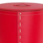 Ovaler Wäschekorb aus regeneriertem Riky-Leder, hergestellt in Italien Viadurini