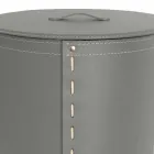 Ovaler Wäschekorb aus regeneriertem Riky-Leder, hergestellt in Italien Viadurini