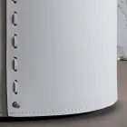 Ovaler Wäschekorb aus regeneriertem Riky-Leder, hergestellt in Italien Viadurini