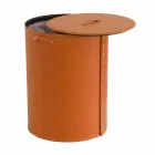 Ovaler Wäschekorb aus regeneriertem Riky-Leder, hergestellt in Italien Viadurini