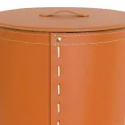 Ovaler Wäschekorb aus regeneriertem Riky-Leder, hergestellt in Italien Viadurini