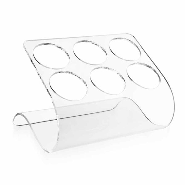 Freistehender flaschenhalter für 6 flaschen aus transparentem plexiglas - tanatin