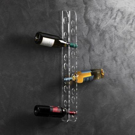 Wandmontierter Weinflaschenhalter aus transparentem Acrylglas - Geppino Viadurini