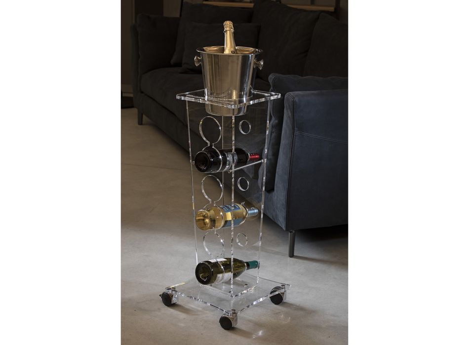 Säulenflaschenhalter und Eiskübel aus transparentem Acryl - Ciampino Viadurini