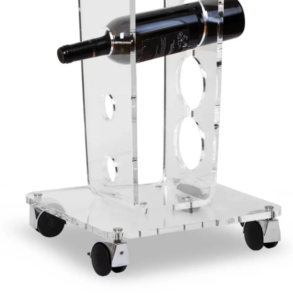 Säulenflaschenhalter und Eiskübel aus transparentem Acryl - Ciampino Viadurini