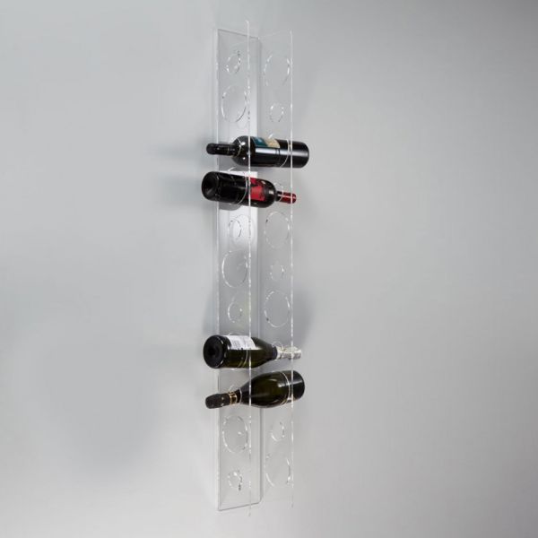 Wand-weinflaschenhalter aus transparentem acrylglas - piccolo