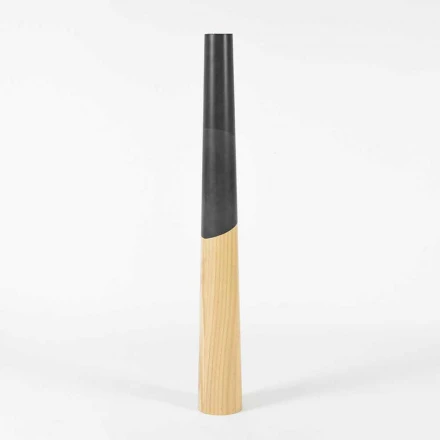 Moderner Kerzenhalter aus massivem Kiefernholz mit farbigen Details - Offenheit Viadurini