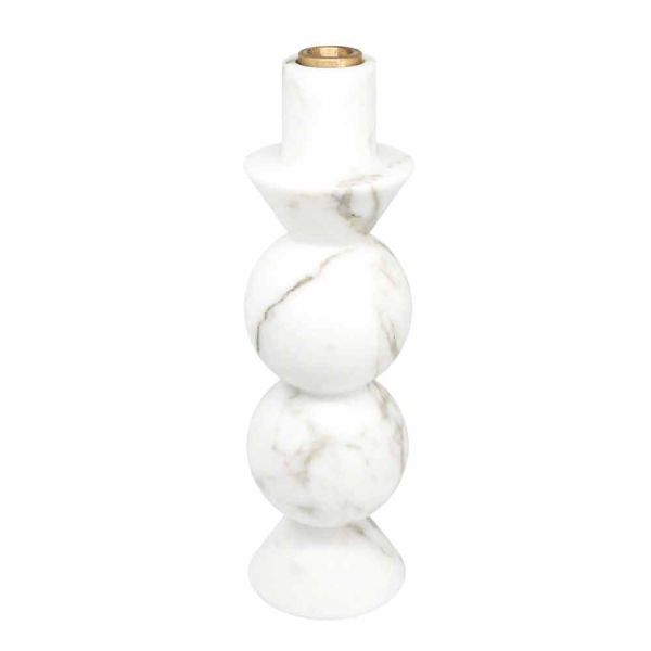 Kerzenhalter aus carrara white marble und made in italy design brass - oley